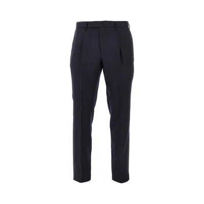 Santaniello Pinstriped Wool 'arechi Rima' Trousers In Blue