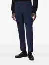 Santaniello Navy Blue Cotton And Cashmere Trousers