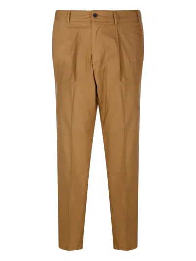 Santaniello Stretch Cotton Trousers In Beige