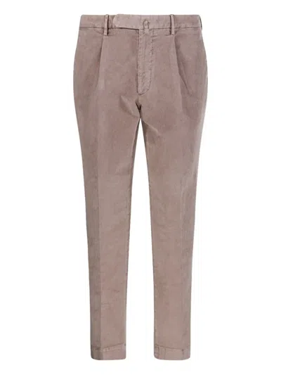Santaniello Pleated Corduroy Tailored Trousers In Neutral