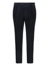 Santaniello Pleated Corduroy Trousers In Black