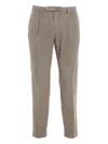 Santaniello Pleated Corduroy Trousers In Gray