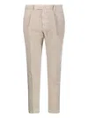 Santaniello Pleated Corduroy Trousers In Neutral