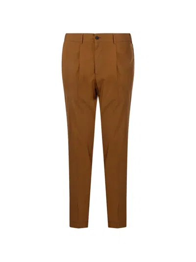 Santaniello Pleated Elasticated-waist Trousers In Brown