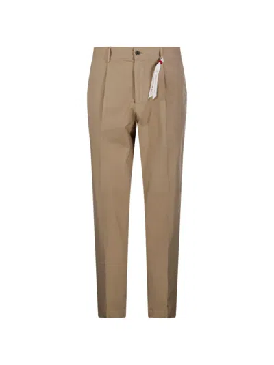 Santaniello Pleated Elasticated-waistband Trousers In Brown