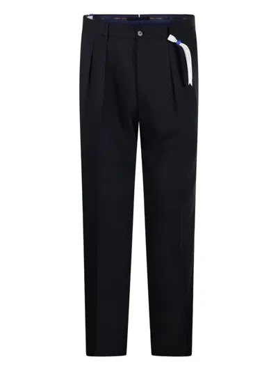 Santaniello Pleated-front Trousers In Black