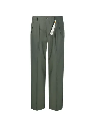 Santaniello Pleated Pressed-crease Trousers In Gray
