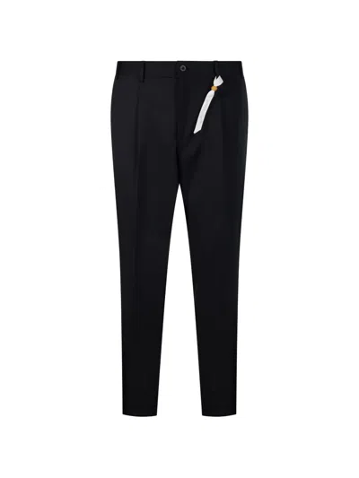 Santaniello Pleated Tapered Trousers In Black