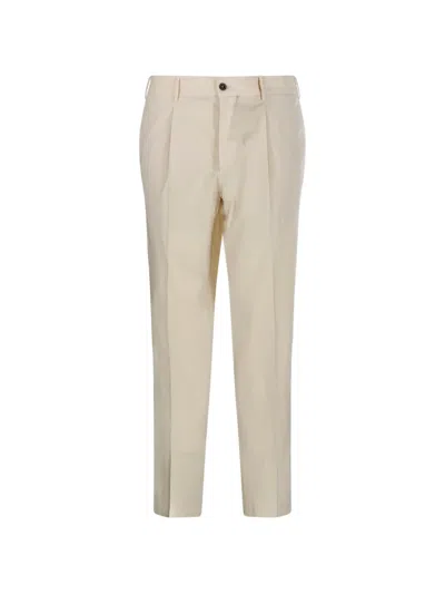 Santaniello Pleated Trousers In Neutral