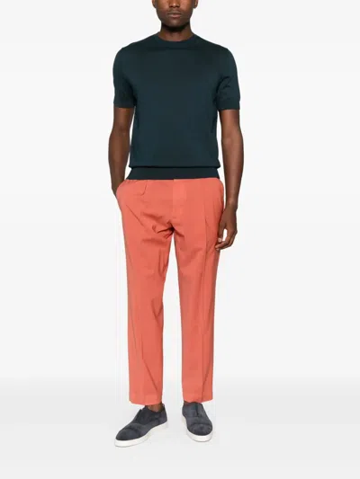 Santaniello Pressed-crease Trousers In Orange