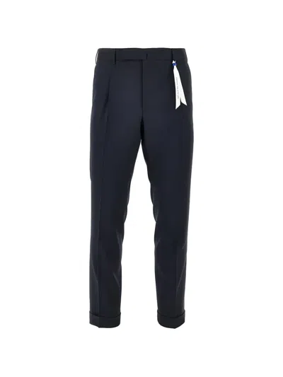 Santaniello Pressed-crease Turned-up Trousers In Blue
