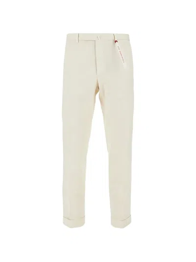 Santaniello Pressed-crease Turn-up Trousers In Neutral