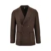 Santaniello Prince Of Wales Tailored Jacket In Brown
