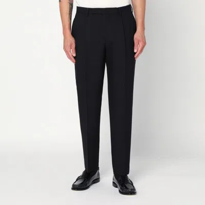 SANTANIELLO REGULAR BLACK WOOL PANTS