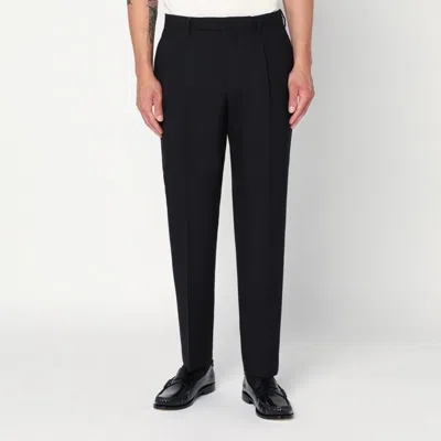 SANTANIELLO SANTANIELLO  REGULAR BLACK WOOL PANTS