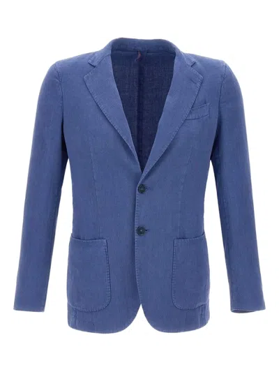 Santaniello Single-breasted Blazer In Blue