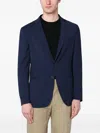 Santaniello Blue Wool-blend Single-breasted Jacket In Blue