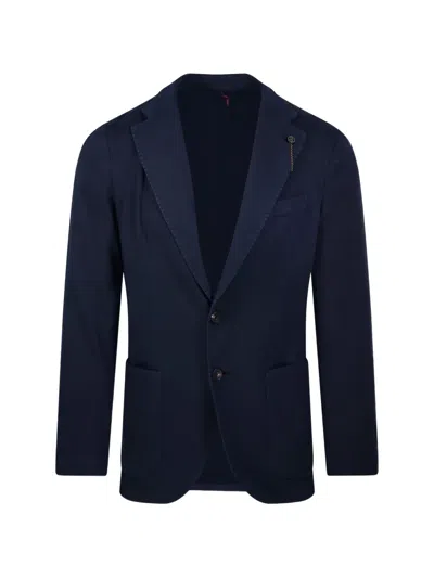Santaniello Single-breasted Blazer In Blue