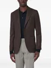 Santaniello Single-breasted Checked Blazer In Brown