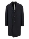 Santaniello Flannel Single-breasted Tailored Coat In Blue