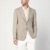 Santaniello Single-breasted Jacket In Dove Grey In Beige