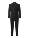 Santaniello Single-breasted Wool And Cashmere Suit In Black