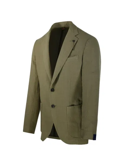 Santaniello Single-breasted Blazer In Green