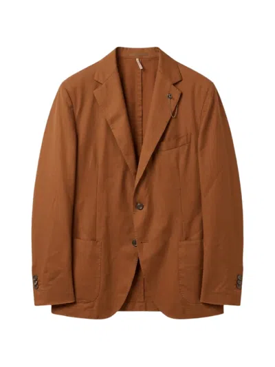 Santaniello Single-breasted Chain-link Blazer In Brown