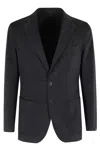 Santaniello Soft Touch Gabardine Jacket In Black