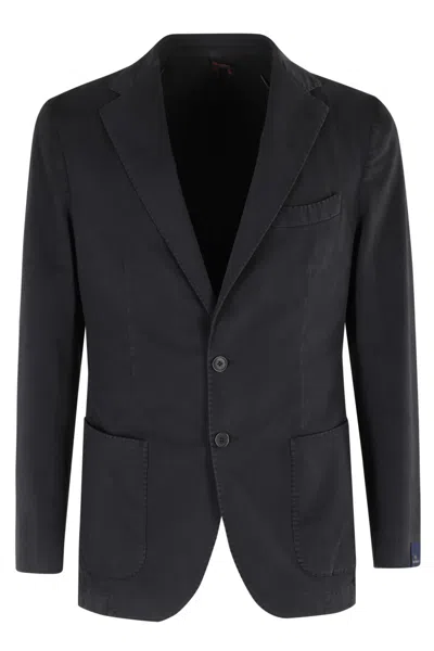 Santaniello Soft Touch Gabardine Jacket In Black