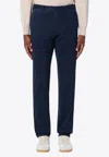 Santaniello Cotton Clark Double Pleat Pants In Blue