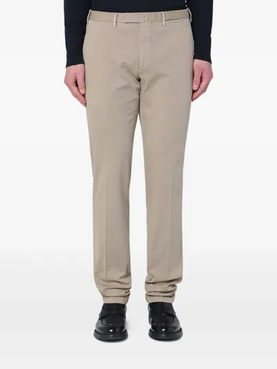 Santaniello Beige Trousers In Cotton In Neutral