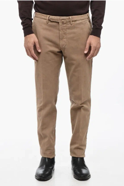 Santaniello Stretch Cotton Evoluto Chino Pants In Brown