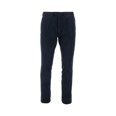 Santaniello Stretch Gabardine Trousers In Blue