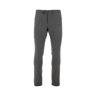 Santaniello Stretch Wool Tailored Trousers In Grey