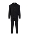 Santaniello Tailored Black Suit With Classic Collar And Slim-fit Trousers In Black