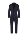 Santaniello Tailored Black Suit With Notch Lapels And Straight-cut Trousers In Blue