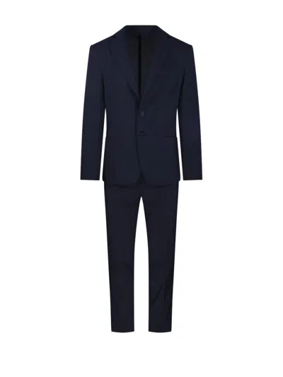SANTANIELLO TAILORED BLACK SUIT WITH NOTCH LAPELS AND TWO-BUTTON CLOSURE