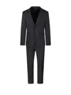 Santaniello Tailored Black Wool Suit With Classic Blazer And Flat-front Trousers In Black
