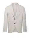Santaniello Tailored Blazer With Notch Lapel In Neutrals