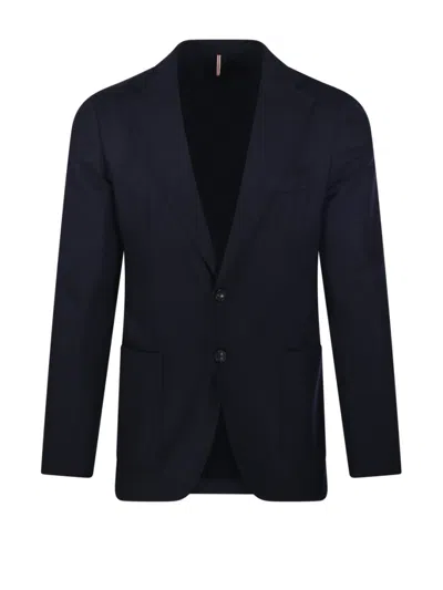 Santaniello Tailored Blazer With Structured Silhouette In Blue