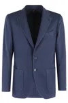 Santaniello Tailored Ice Gabardina Jacket With Notch Lapel