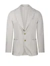 Santaniello Tailored Jacket With Notched Lapel And Polished Finish In White