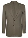 Santaniello Tailored Lino Ramiè Blazer With Two-button Closure In Green