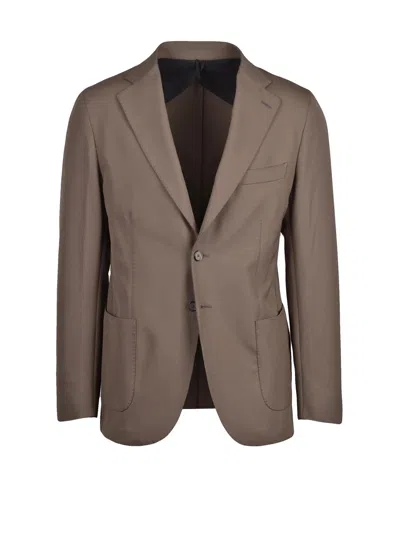 Santaniello Tailored Stretch Blazer With Classic Notch Lapel In Gray