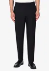 Santaniello Tapered-leg Tailored Wool Pants In Black
