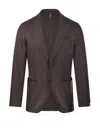 Santaniello Textured Wool Blend Blazer In Brown