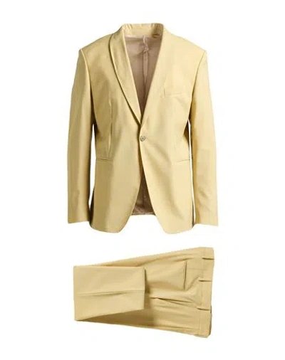 Santaniello To Magenta Man Suit Pastel Yellow Size 40 Wool