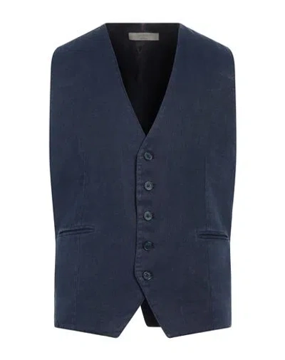 Santaniello To Magenta Man Tailored Vest Midnight Blue Size 44 Cotton