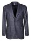 Santaniello Two-button Check Blazer In Blue